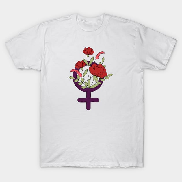 Feminist Flowers T-Shirt by MaiKStore